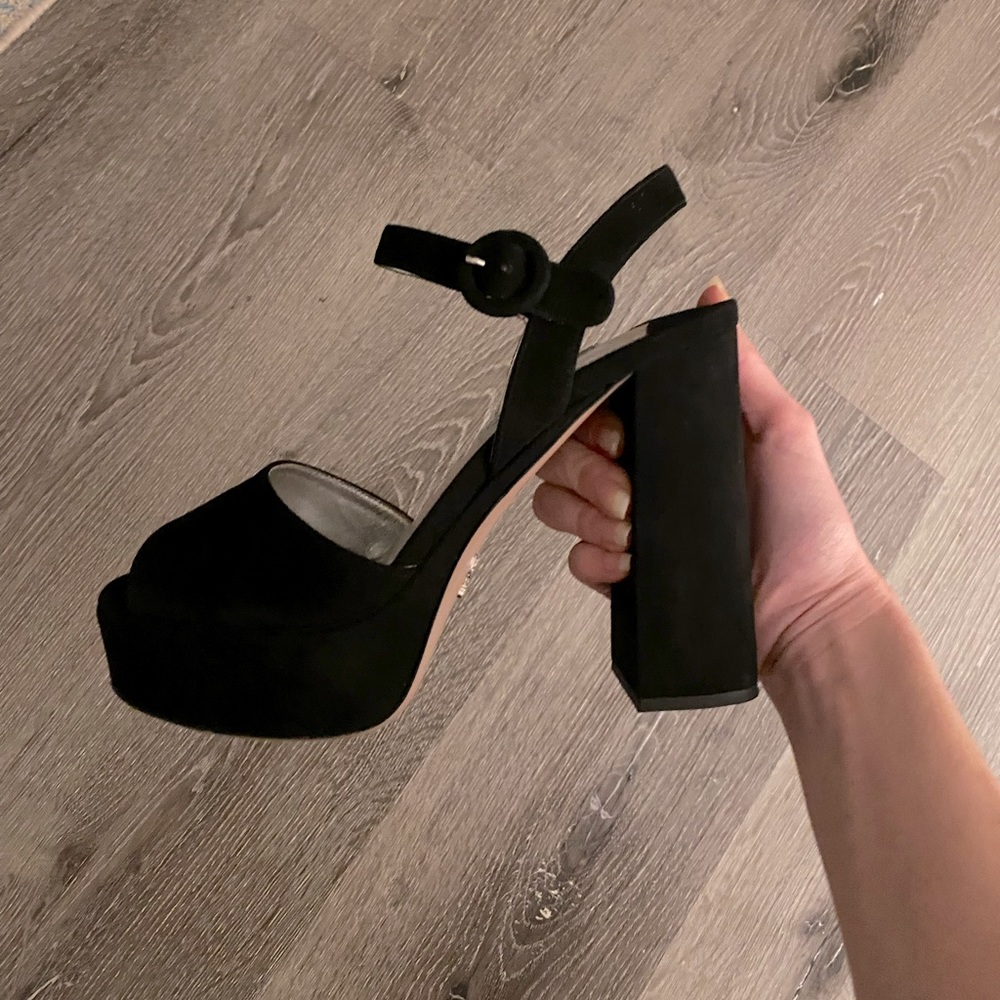 PRADA - Suede Platform Sandals